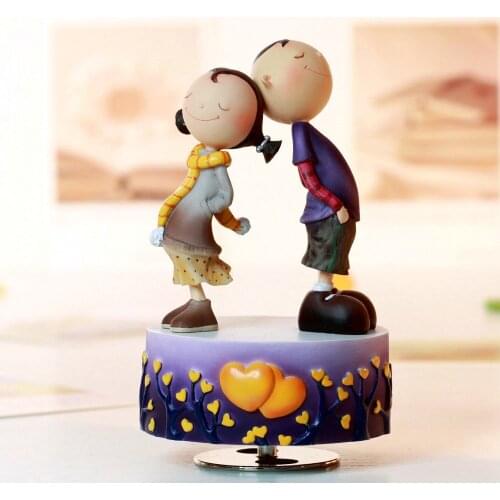Season rotating decorations music box birthday wedding Christmas gift love story fall in love girlfriend gifts free shipping