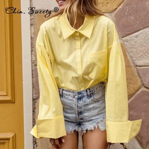 Womens Long Sleeve Turn-down Collar Shirts 2021 Autumn New Solid Single Breasted All-match Shirt Female Office Lady Clothes