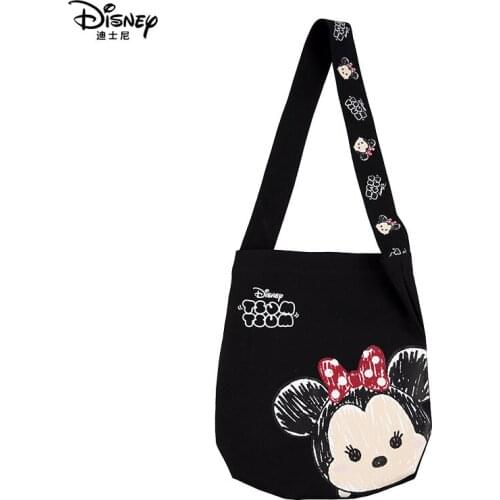 Disney Mickey Mouse Woman Shoulder Bag Minnie Cartoon PP Cotton Large Capacity Cute Handbag Girl Shopping Bags Totes Hobos