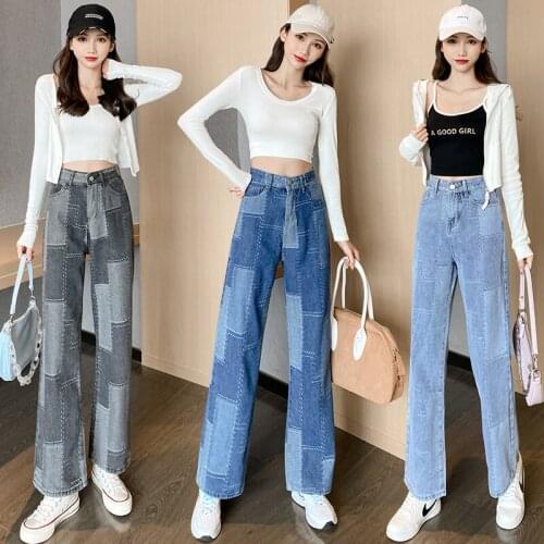 GUUZYUVIZ Wide Leg Jeans Woman High Waist Plus Size Denim Pantalones Vaqueros Mujer Loose Casual Vintage Patch Work