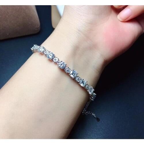 Moissanite D VVS Womens Bracelet 925 pure silver diamond bracelet latest style hot sale promotion