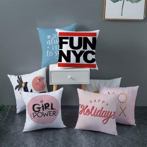 LOVE Alphabet Print Peachskin Pillowcase Throw Cushion Pillow Cover Living Room Sofa Decorative Pillowcase 45×45cm 1pc