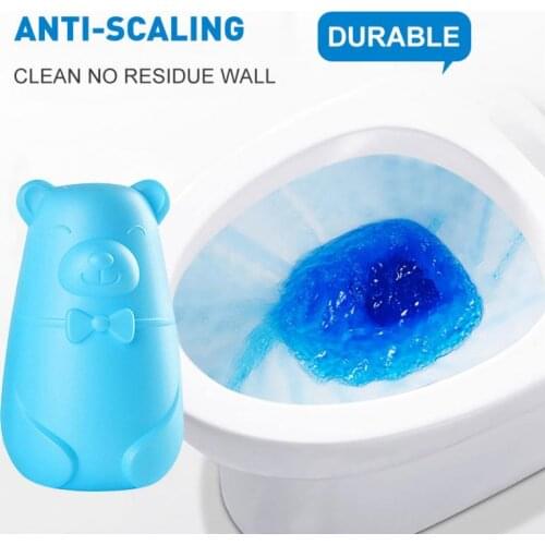 1Pcs Blue Bubble Toilet Cleaner Magic Automatic Flush Toilet Cleaner Helper Blue Bubble Cleaning Deodorizes Cute Bear For Toliet