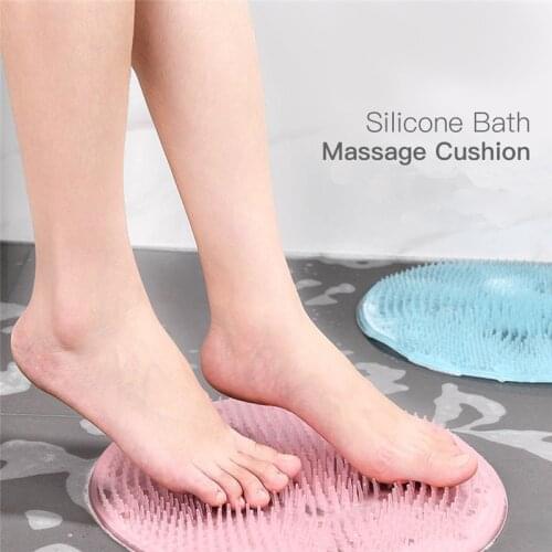 1Pc Silicone Bathroom Mats Cushion Artifact Non-slip Massage Pad Foot Wash Bathroom Mat Lazy People Dead Skin Bathroom Mat