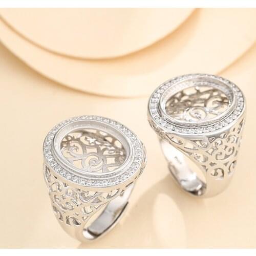 13.5*18mm 925 STERLING SILVER men Semi Mount Bases Blanks base blank Pad wedding rings ring Setting set diy A5353