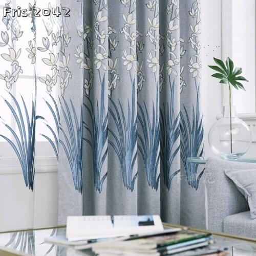 2021 New Modern and Simple Ingerney Embroidered Embroidered Curtains for Bedroom, Living Room and Study Semi-Blackout Curtains