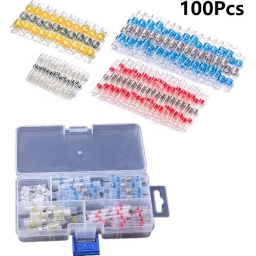 50/100pcs Solder Seal Wire Connectors Electrapick Heat Shrink Butt Connectors Terminals Electrical Waterproof Insulated Marine