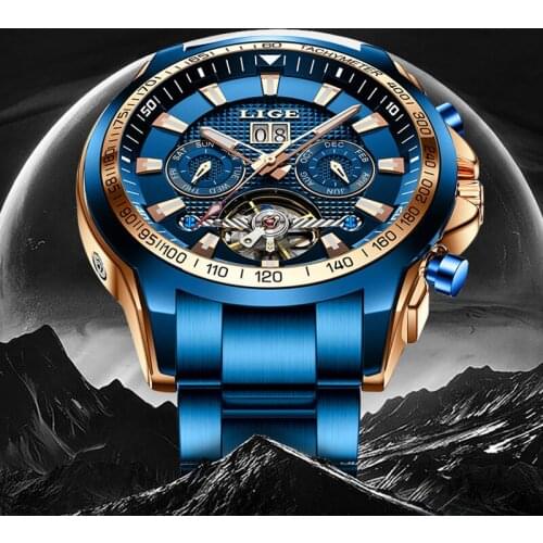 2021 New LIGE DESIGN Mens Watches Mechanical Watch For Men Luxury Automatic Watch Men NH35 100M Waterproof Reloj Hombre