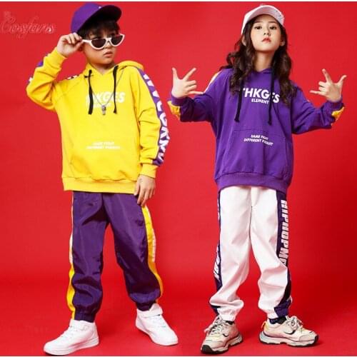Children Hip Hop Clothing Hoodie Sweatshirt Shirt Tops Casual Pants for Girls Boys Dance Costume kids street dance clothes suits