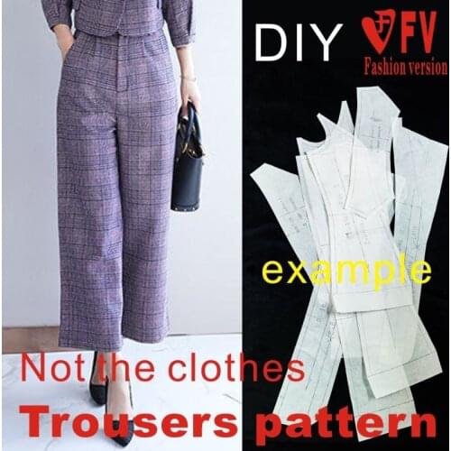 Womens Pants Pattern Garment Sewing Drawing BZK-12