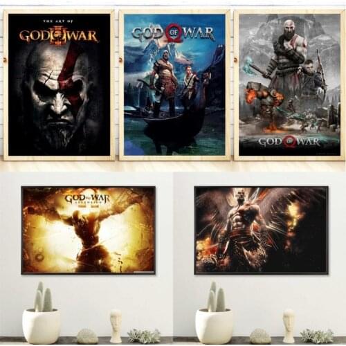 God of War Video Game Figure on The Wall Art Posters and Prints Canvas Painting Wall Art Pictures for Living Room No Frame