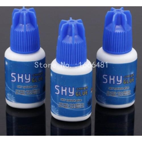 3 Bottles Super Sky S Glue for Eyelash Extension Professional Eyelash Glue from Korea Last 6 to 7 Weeks