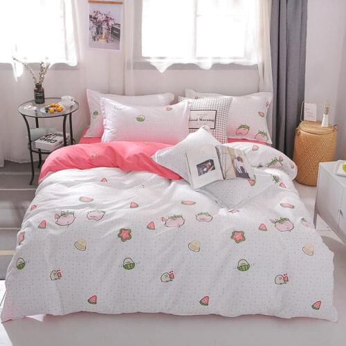 2021 New Watermelon Pineapple Radish Pear Pattern Bedding Set Classic AB Side Bed Sheet Set Pillowcase Comforter Bedding Sets