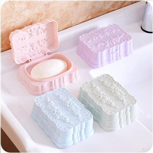 Hot Candy Color Soap Dish Box Case Holder Container Wash Shower Home Bathroom -30