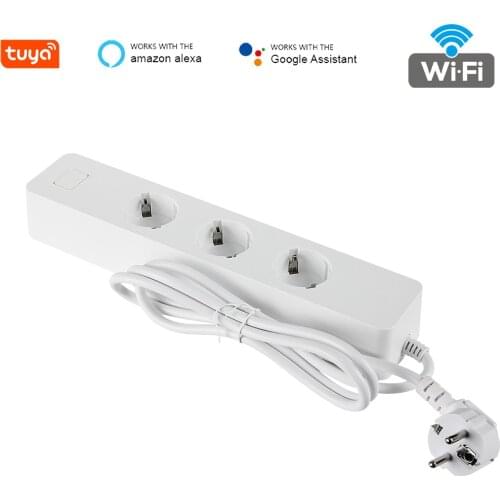 MYCKET Smart Wifi Power Strip Tuya Surge Protector 3 EU Sockets 2 USB Port APP Voice Remote Control for Alexa Google Home