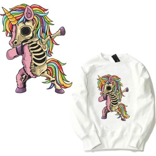 Punk Skeleton Finger Sticker Badge Iron On Transfer Patch Diy Skull Washable T-Shirt Clothes Applique Vinyl Heat Transfer Patch