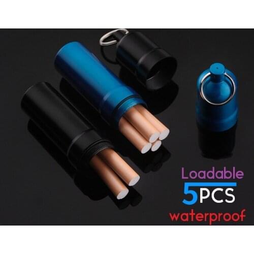 Outdoor portable waterproof and moisture-proof anti-extrusion metal 5PCS capacity cigarette case, pill box,decorations