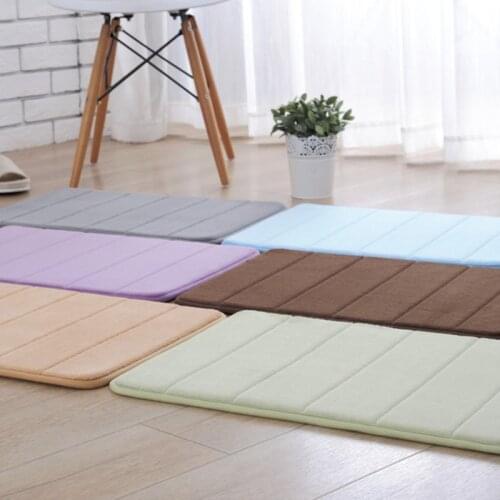 NEW 40x60cm 60x90cm Home Bath Mat Non-slip Bathroom Carpet Soft Coral Fleece Memory Foam Rug Mat Kitchen Toilet Floor Decor