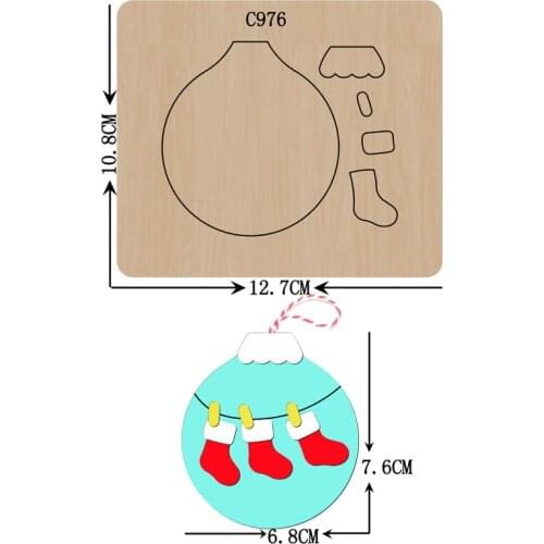 New Christmas ornaments Wooden die Scrapbooking C-976 Cutting Dies Multiple sizes