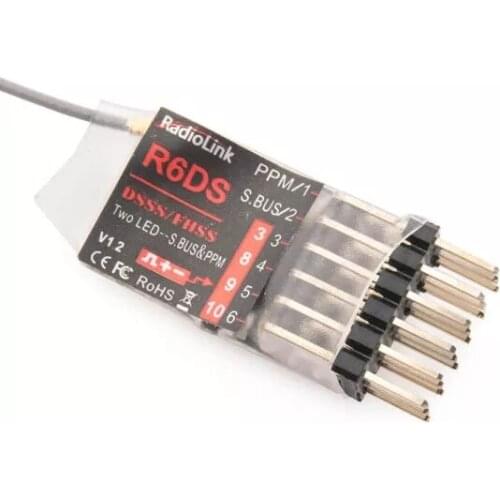 New style Radiolink R6DS 2.4G 6CH PPM PWM SBUS Output Receiver Compatible AT9 AT10 Transmitter