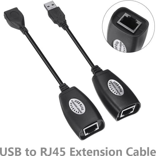 New USB 2.0 To Cat5/RJ45/Cat6 Ethernet Extension Extender Network Adapter Cable Repeater Converter Cable