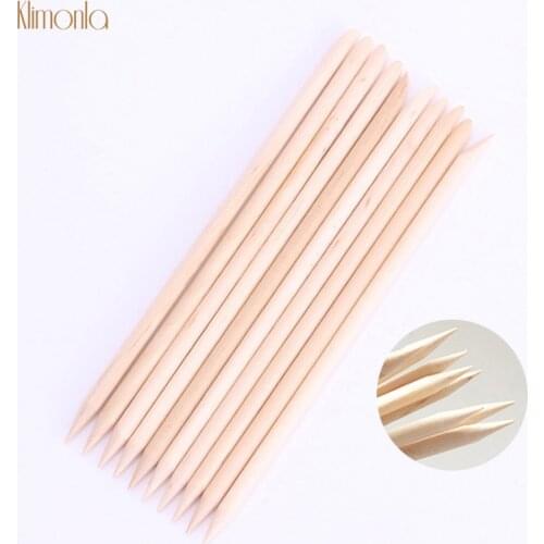 30/50pcs Orange Wooden Nail Art Sticks for Nail Cuticle Pusher Remover Nail Dead Skin Fork Pedicure Manicure Tools