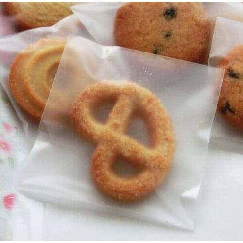 Thick Frosted Cookie Ziplock Bag Translucent 50g Moon Cake Bag Pineapple Crisp Self-adhesive Bag 100 Pcs
