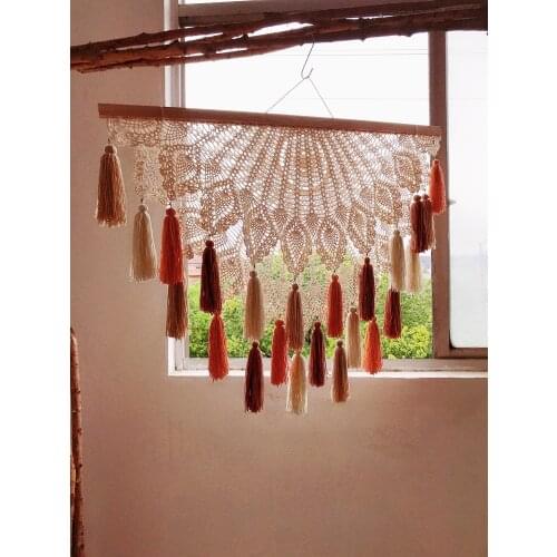 Hand Woven Macrame Pendant, Boho Wall Hanging, Woven Tapestry, Bohemian Crafts, Room Decor, Gorgeous Tapestry for Home Decor