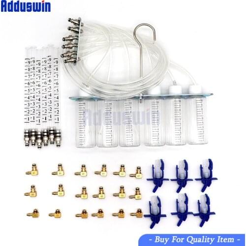 Diesel Common Rail Injector Flow Meter With 24 Adaptors Fuel Line Test Tester /Diagnosis Tool Set 6 injectors tested together