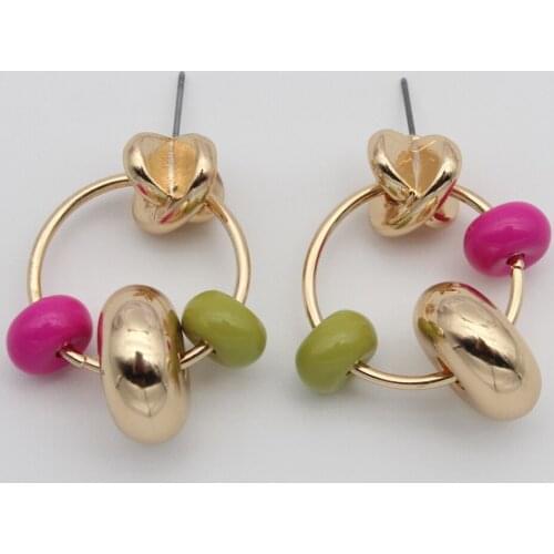 Stud Earrings Cute Colorful Fashion Big C Ins All-match Circle Ear For Women Trendy Korean Acrylic Hoop Wholesale Jewelry 20212
