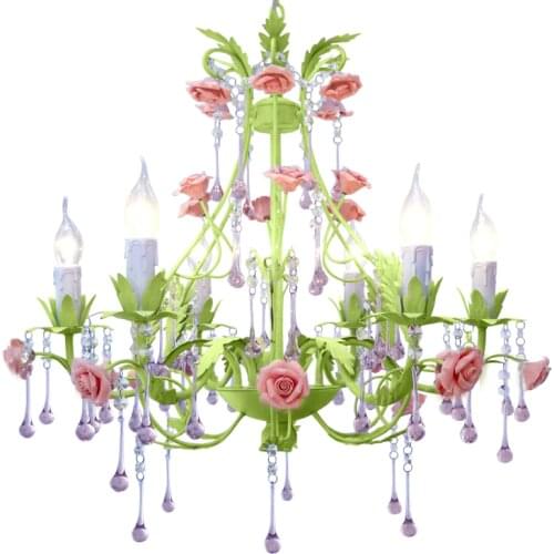 Plant Flower Chandelier Green Color Hanging Gardens of Babylon Chandelier Lighting Plants Flowers Nature Balcony lamp For Home