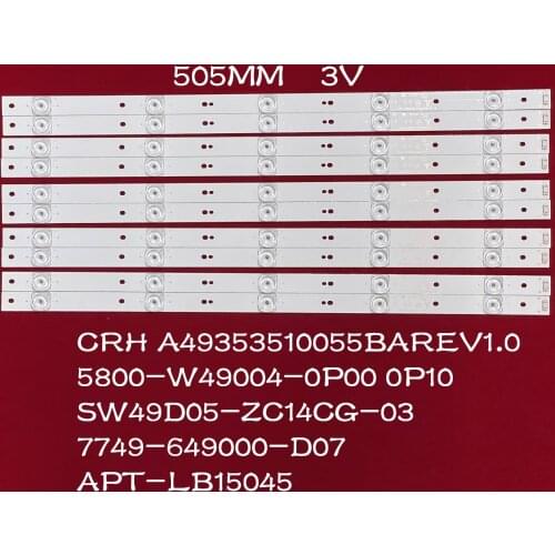 LED Backlight strip for Sky worth 49'' TV 49G6 SW49D05-ZC14CG-03 5800-W49004-0P00 0P10 RDL490WY CRH A49353510055BAREV1.0D