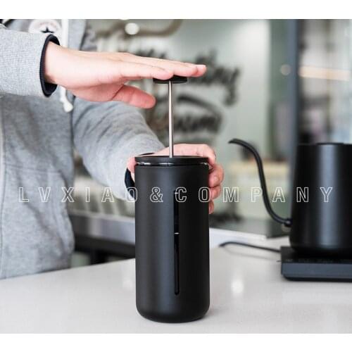 Timemore Small U French Press, Coffee Maker, Tea Maker | Heat Resistant Glass | Home Barista 450 ML /15 Ounce White,Black