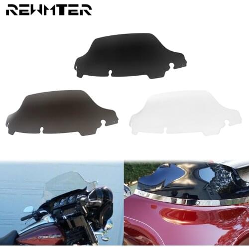 Motorcycle 7'' Black/Smoke/Clear Windshield Windscreen Upper Fairing Wind Deflector For Harley Touring Street Glide FLHT 14-19