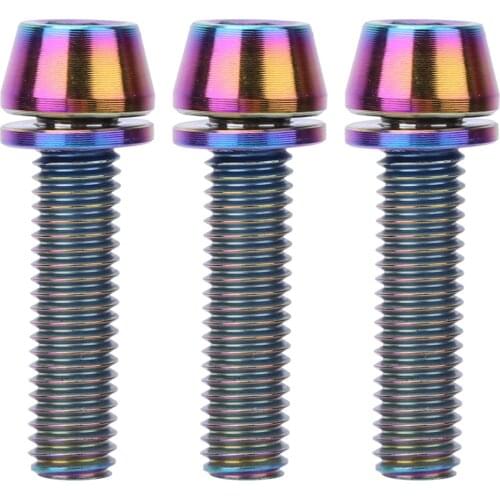 Brand New 3PCS High Quality Titanium Alloy Durable Bike Handlebar Stem Screws Bicycles Disc Brake Clamp Set Screw Accessories