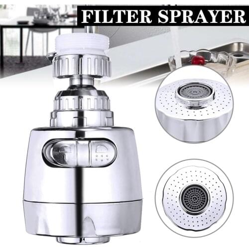 360 Degree Rotate Swivel Faucet Nozzle Water Saving Filter Sprayer 2 Modes Moveable Kitchen Tap Head Faucet