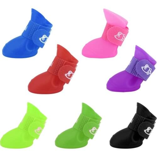 High Qualily Creative Design Pet Dogs Lovely Comfortable Waterproof PVC Boots Fashionable Type Soft Rain Shoes For Small Dogs