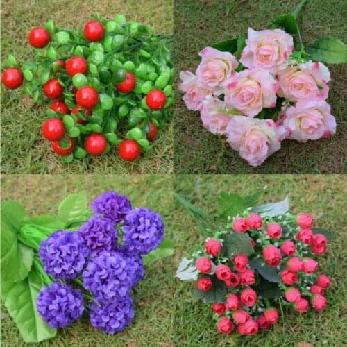 High quality 1PCS/lot 4cm Simulationone hybrid Flower bouquet Wedding party Decoration DIY Material Flower Furnishing articles