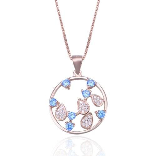 YJBD002355 New Fashion Women Accessores S925 Sterling Silver Jewelry Clavicle Inlaid Zirconium Stone Pendant