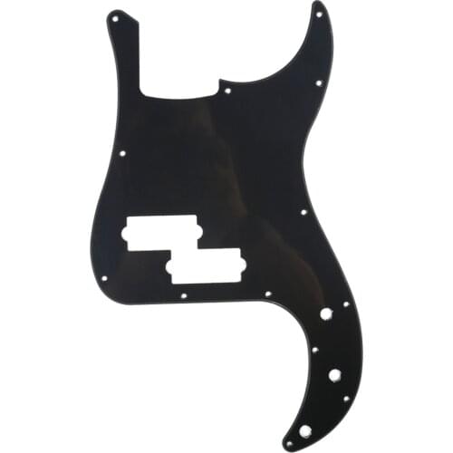 Musiclily 13 Hole P Bass Pickguard for Fender American/ Mexican Standard Precision Bass, 1Ply Black