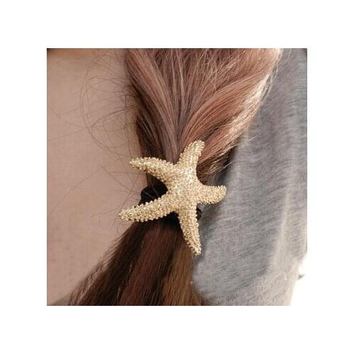 1piece Free Shipping Fashion Punk headband stelleroid headrope Metal starfish headband hair rope rubber band hair maker
