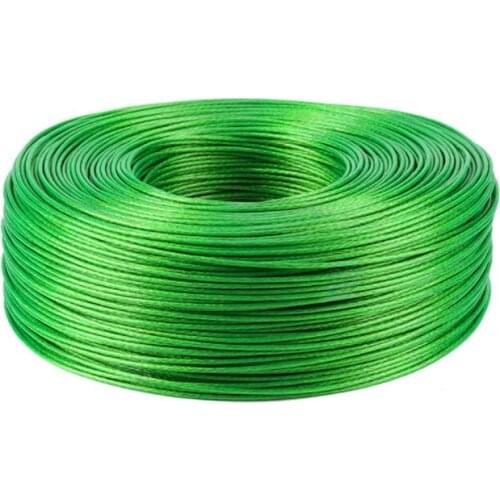 100 Meters Steel wire Green PVC Coated Flexible Wire Rope Cable Stainless Steel for Clothesline Greenhouse Grape rack shed 2mm