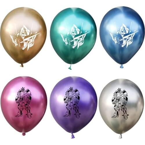 100pcs/lot 12inch Metallic Cartoon Robot Balloons DIY Latex Ballons Kids Birthday Party Festival Home Garden Decor