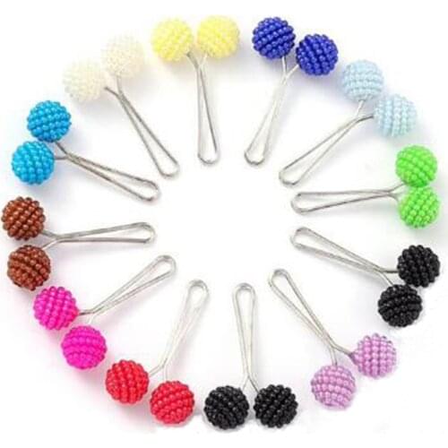 12 Pcs Multicolor Brooch Headscarf Pearl Pins Clips Pins Up Hijab Scarf Muslim Arab Shawl Accessories Women Jewelry