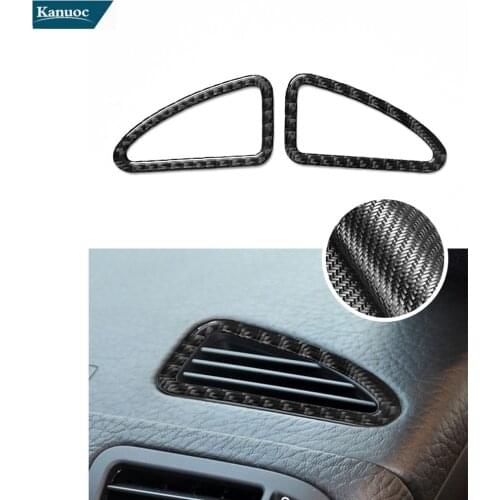 Car Accessories Car Stickers Carbon Fiber Cover Trim L&R Demister Vent 2PCS For Porsche Cayenne 2003-2010