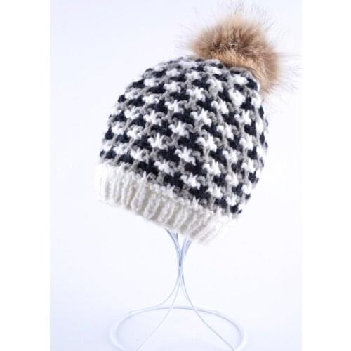 2017 Fashion winter hats for women knitted keep warm ear beanies girls cap big hairball touca gorros bonnet snowboard caps