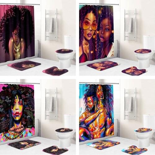 3D Personality Sexy Girl Waterproof Fabric Bathroom Curtain Shower Curtain Cover Non Slip Carpet Toilet Cover Bath Mat