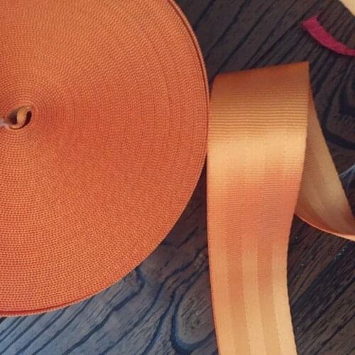 50 meters Roll Seat Belt Webbing Safety Strap orangeColor 48mm Wide 5 Bars