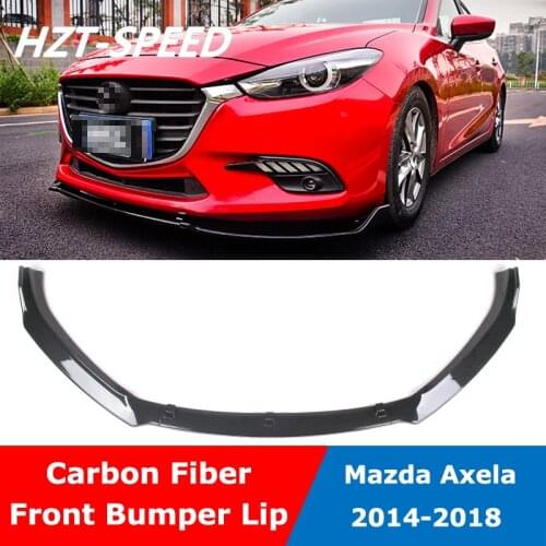 3pcs ABS Carbon Fiber Car Front Bumper Diffuser Spoiler Splitter Lip Cover Trim For Mazda Alexa 2014 2015 2016 2017 2018