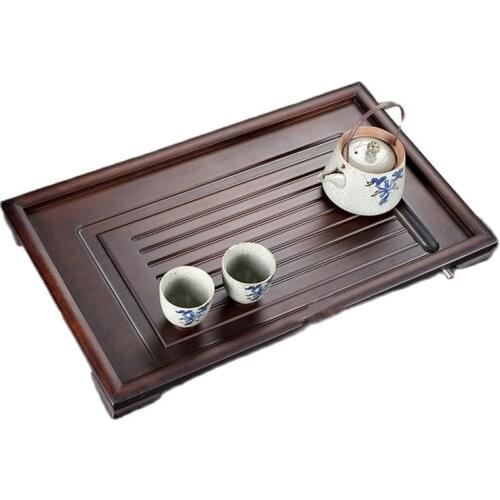 Bamboo Tea Tray Home Storage tray Kung Fu tea set Square dry brewing small water storage tea table